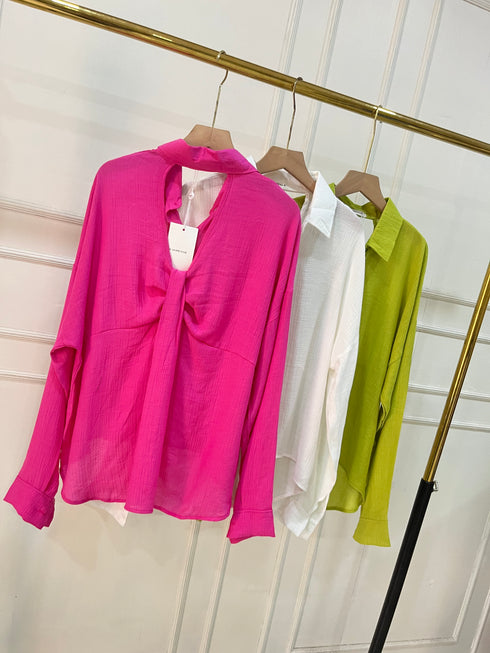 Summer Collar Down Hollow Out Back Shirts
